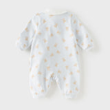 Dave&Bella Baby Girls/Boys Cute Playful Bear Print Blue/Pink Soft Cotton Rompers