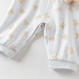 Dave&Bella Baby Girls/Boys Cute Playful Bear Print Blue/Pink Soft Cotton Rompers