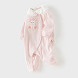 Dave&Bella Baby Girls Sweet Pink Breathable Cotton Soft Indoor Rompers
