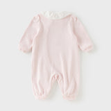 Dave&Bella Baby Girls Sweet Pink Breathable Cotton Soft Indoor Rompers