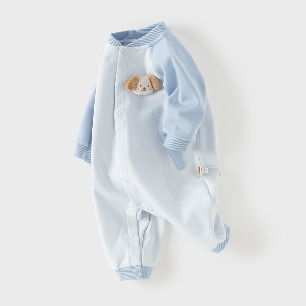 Dave&Bella Baby Boys/Girls Blue/Pink Turtle Long Sleeve Breathable Rompers