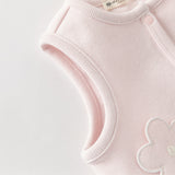Dave&Bella Baby Girls Pink Floral Long Sleeve Two-piece Indoor Soft Cotton Rompers