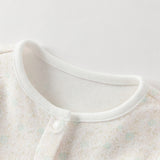 Dave&Bella Baby Girls Pink Floral Long Sleeve Two-piece Indoor Soft Cotton Rompers