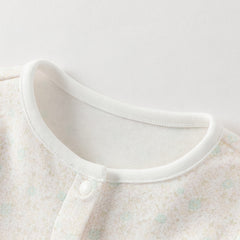 Dave&Bella Baby Girls Pink Floral Long Sleeve Two-piece Indoor Soft Cotton Rompers