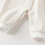 Dave&Bella Baby Girls Pink Floral Long Sleeve Two-piece Indoor Soft Cotton Rompers