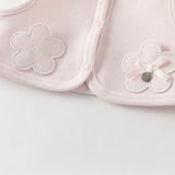 Dave&Bella Baby Girls Pink Floral Long Sleeve Two-piece Indoor Soft Cotton Rompers