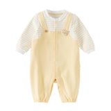 Dave&Bella Baby Girls/Boys Yellow/Light Pink Comfortable Cotton Cartoon Rompers