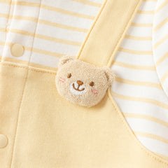 Dave&Bella Baby Girls/Boys Yellow/Light Pink Comfortable Cotton Cartoon Rompers