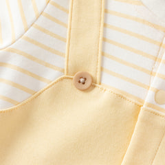 Dave&Bella Baby Girls/Boys Yellow/Light Pink Comfortable Cotton Cartoon Rompers