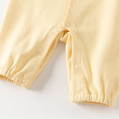 Dave&Bella Baby Girls/Boys Yellow/Light Pink Comfortable Cotton Cartoon Rompers