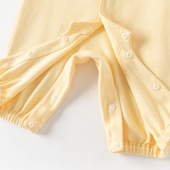 Dave&Bella Baby Girls/Boys Yellow/Light Pink Comfortable Cotton Cartoon Rompers