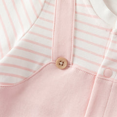 Dave&Bella Baby Girls/Boys Yellow/Light Pink Comfortable Cotton Cartoon Rompers