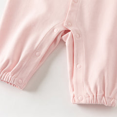 Dave&Bella Baby Girls/Boys Yellow/Light Pink Comfortable Cotton Cartoon Rompers