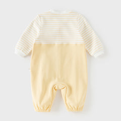 Dave&Bella Baby Girls/Boys Yellow/Light Pink Comfortable Cotton Cartoon Rompers