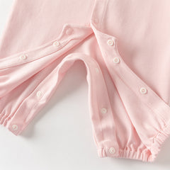 Dave&Bella Baby Girls/Boys Yellow/Light Pink Comfortable Cotton Cartoon Rompers