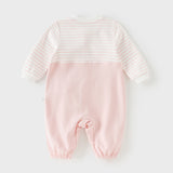 Dave&Bella Baby Girls/Boys Yellow/Light Pink Comfortable Cotton Cartoon Rompers