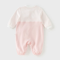 Dave&Bella Baby Girls/Boys Yellow/Light Pink Comfortable Cotton Cartoon Rompers