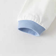 Dave&Bella Baby Boys Stylish Blue White Striped Cute Puppy Soft Cotton Rompers