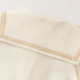 Dave&Bella Toddler Girls Beige Preppy-Style Sailor Collar Cozy Pant Suits