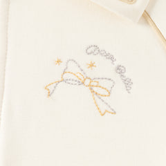 Dave&Bella Toddler Girls Beige Preppy-Style Sailor Collar Cozy Pant Suits