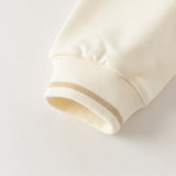 Dave&Bella Toddler Girls Beige Preppy-Style Sailor Collar Cozy Pant Suits