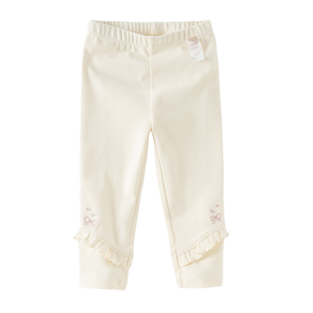 Dave&Bella Toddler Girls Sweet Black/Apricot Stretchable Slim Leggings