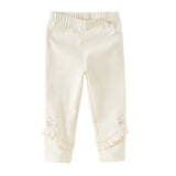 Dave&Bella Toddler Girls Sweet Black/Apricot Stretchable Slim Leggings