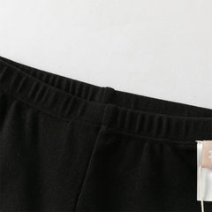 Dave&Bella Toddler Girls Sweet Black/Apricot Stretchable Slim Leggings