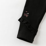 Dave&Bella Toddler Girls Sweet Black/Apricot Stretchable Slim Leggings
