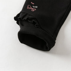 Dave&Bella Toddler Girls Sweet Black/Apricot Stretchable Slim Leggings