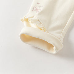 Dave&Bella Toddler Girls Sweet Black/Apricot Stretchable Slim Leggings