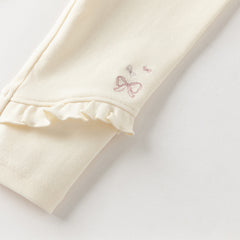 Dave&Bella Toddler Girls Sweet Black/Apricot Stretchable Slim Leggings