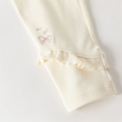 Dave&Bella Toddler Girls Sweet Black/Apricot Stretchable Slim Leggings