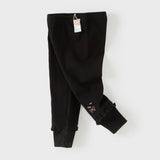 Dave&Bella Toddler Girls Sweet Black/Apricot Stretchable Slim Leggings