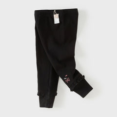 Dave&Bella Toddler Girls Sweet Black/Apricot Stretchable Slim Leggings