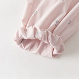 Dave&Bella Toddler Girls Pink/Dark Grey Bow Print Wide Casual Pants
