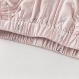 Dave&Bella Toddler Girls Pink/Dark Grey Bow Print Wide Casual Pants