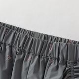 Dave&Bella Toddler Girls Pink/Dark Grey Bow Print Wide Casual Pants