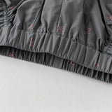 Dave&Bella Toddler Girls Pink/Dark Grey Bow Print Wide Casual Pants