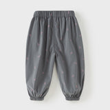 Dave&Bella Toddler Girls Pink/Dark Grey Bow Print Wide Casual Pants