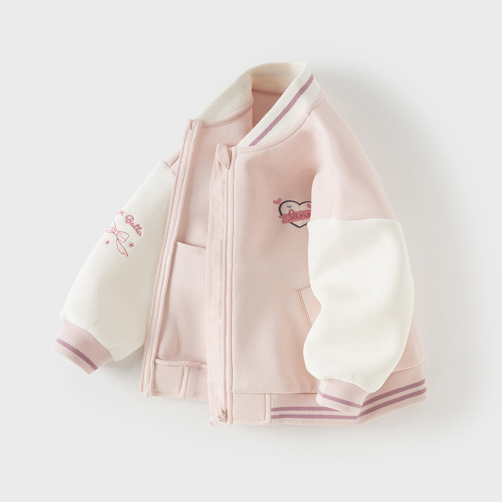 Dave&Bella Toddler Girls Sweet Pink Outwear Turtle Collar Comfortable Jackets