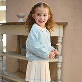 Dave&Bella Toddler Girls Elegant Bamboo Green Soft Long-sleeved Cardigan Skirt Suits