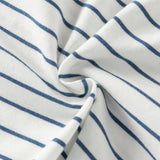 Dave&Bella Toddler Girls Cute Blue White Striped Soft Cotton T-shirt Tops