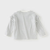 Dave&Bella Toddler Girls Fashion Navy Blue Striped Lightweight Cotton T-shirt Tops