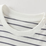 Dave&Bella Toddler Girls Fashion Navy Blue Striped Lightweight Cotton T-shirt Tops