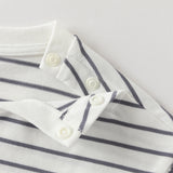 Dave&Bella Toddler Girls Fashion Navy Blue Striped Lightweight Cotton T-shirt Tops