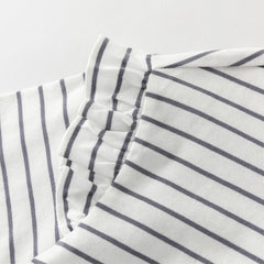Dave&Bella Toddler Girls Fashion Navy Blue Striped Lightweight Cotton T-shirt Tops