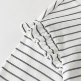Dave&Bella Toddler Girls Fashion Navy Blue Striped Lightweight Cotton T-shirt Tops