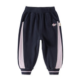 Dave&Bella Toddler Girls Navy Blue/Light Grey Loose Sports Casual Pants