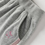 Dave&Bella Toddler Girls Navy Blue/Light Grey Loose Sports Casual Pants